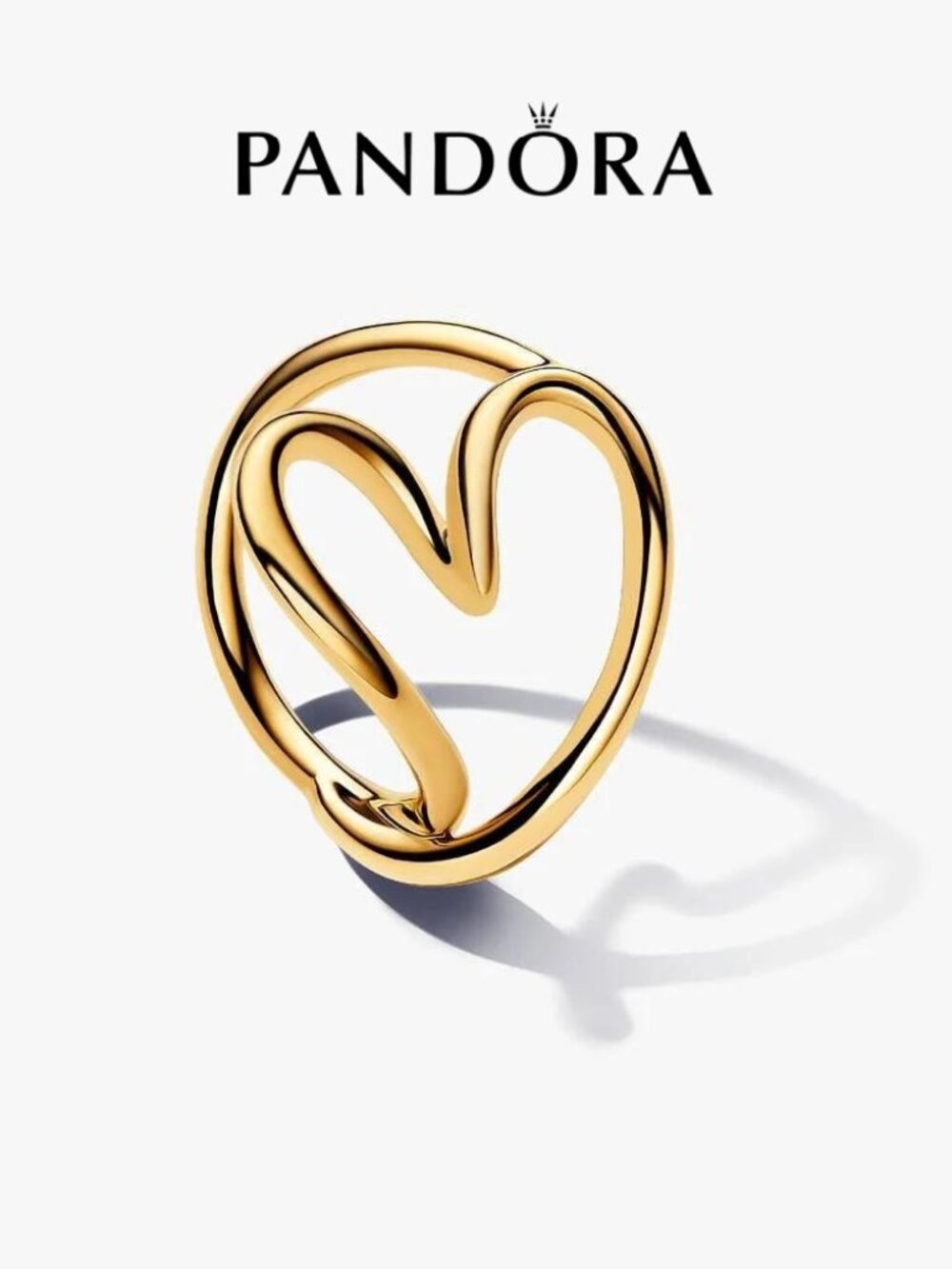 Pandora Organically Shaped Heart Ring